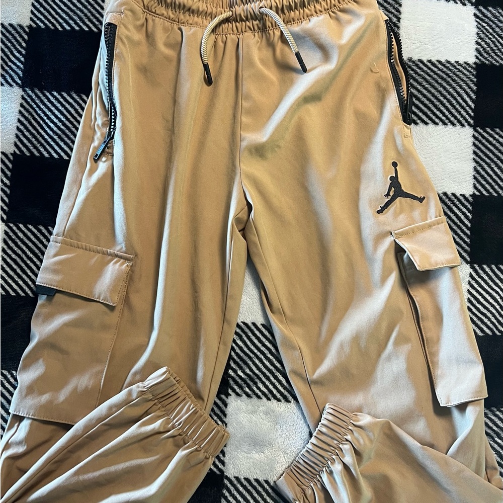 Jordan Khaki Jogger Pants with Red Jumpman Tag